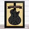 Bob Dylan Knockin' On Heaven's Door Black Guitar Song Lyric Art Print