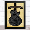 Blue Swede Hooked On A Feeling Black Guitar Song Lyric Art Print