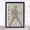 Elvis Presley It's Now Or Never Pose Shadow Song Lyric Music Wall Art Print