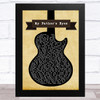 Eric Clapton My Fathers Eyes Black Guitar Song Lyric Art Print