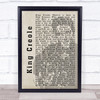 Elvis Presley King Creole Face Shadow Song Lyric Music Wall Art Print