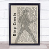 Elvis Presley King Creole Pose Shadow Song Lyric Music Wall Art Print