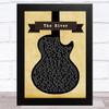 Garth Brooks The River Black Guitar Song Lyric Art Print