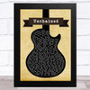 Van Halen Unchained Black Guitar Song Lyric Art Print