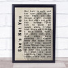 Elvis Presley She's Not You Face Shadow Song Lyric Music Wall Art Print