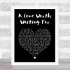 Shakin' Stevens A Love Worth Waiting For Black Heart Song Lyric Art Print