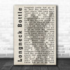 Garth Brooks Longneck Bottle Shadow Song Lyric Music Wall Art Print