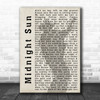 Garth Brooks Midnight Sun Shadow Song Lyric Music Wall Art Print