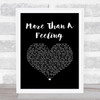 Boston More Than A Feeling Black Heart Song Lyric Art Print