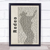 Garth Brooks Rodeo Shadow Song Lyric Music Wall Art Print