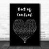 U2 Out of Control Black Heart Song Lyric Art Print