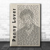 Lionel Richie Penny Lover Shadow Song Lyric Music Wall Art Print