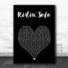 Jason Derulo Ridin' Solo Black Heart Song Lyric Art Print