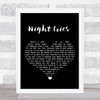 Arctic Lake Night Cries Black Heart Song Lyric Art Print
