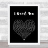 LeAnn Rimes I Need You Black Heart Song Lyric Art Print