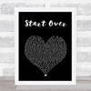 NF Start Over Black Heart Song Lyric Art Print