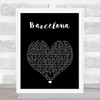 Freddie Mercury Barcelona Black Heart Song Lyric Art Print