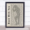 Michael Jackson Rock With You Shadow Song Lyric Music Wall Art Print