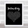 Sam Fender Saturday Black Heart Song Lyric Art Print