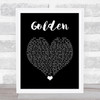 Cliff Richard Golden Black Heart Song Lyric Art Print