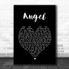 Jimi Hendrix Angel Black Heart Song Lyric Art Print