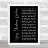 The Carpenters Merry Christmas, Darling Black Script Song Lyric Art Print