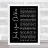 Crosby, Stills, Nash & Young Teach Your Children Black Script Song Lyric Art Print