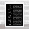 Helen Reddy Candle On The Water Black Script Song Lyric Art Print