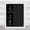 Luke Bryan Little Less Broken Black Script Song Lyric Art Print