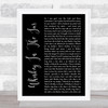 Metallica Whiskey In The Jar Black Script Song Lyric Art Print