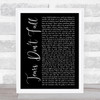 Bullet for My Valentine Tears Dont Fall Black Script Song Lyric Art Print