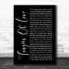 Crowded House Fingers Of Love Black Script Song Lyric Art Print