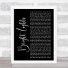 Matchbox 20 Bright Lights Black Script Song Lyric Art Print