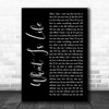 George Harrison What Is Life Black Script Song Lyric Art Print