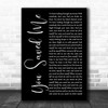 Skunk Anansie You Saved Me Black Script Song Lyric Art Print