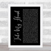 Picture This Take My Hand Black Script Song Lyric Art Print