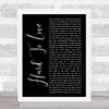 Lee Brice Hard To Love Black Script Song Lyric Art Print
