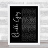 Max Boyce Rhondda Grey Black Script Song Lyric Art Print