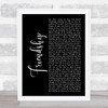 Chris Stapleton Friendship Black Script Song Lyric Art Print