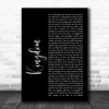 Carrie Underwood Kingdom Black Script Song Lyric Art Print