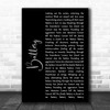 Metallica Battery Black Script Song Lyric Art Print