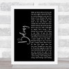 Cary Brothers Belong Black Script Song Lyric Art Print