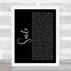 Uncle Kracker Smile Black Script Song Lyric Art Print