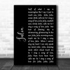 The Beatles Julia Black Script Song Lyric Art Print