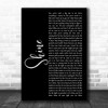 Take That Shine Black Script Song Lyric Art Print