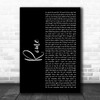 Dermot Kennedy Rome Black Script Song Lyric Art Print
