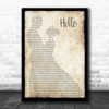 Lionel Richie Hello Man Lady Dancing Song Lyric Art Print