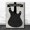 The Beatles Here Comes The Sun Electric Guitar Music Script Song Lyric Art Print