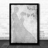 Huey Lewis and the News World To Me Grey Man Lady Dancing Song Lyric Art Print