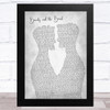 Celine Dion Beauty and the Beast Two Men Gay Couple Wedding Grey Song Lyric Art Print